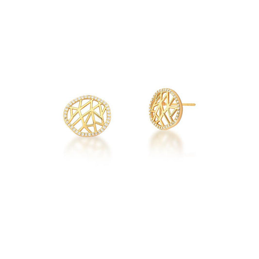 This earring has a beautiful design that is sure to complement any outfit. The geometrical shape are crafted with a high quality gold plated and crystals. The crystals are very clear and glittering. You will fall in love with this earrings!